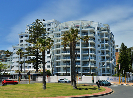 The Peninsula All-Suite Hotel aerial shot